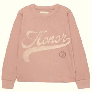 NWOT Honor The Gift  Holiday Script L/S Tee (MAUVE)  Kid’s Size 12